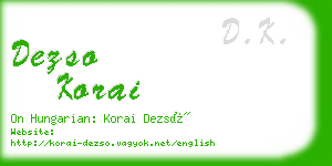 dezso korai business card